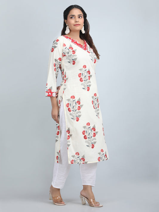 Pure Cotton printed Straight kurti