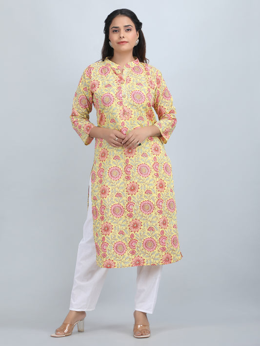 Pure Cotton printed Straight kurti