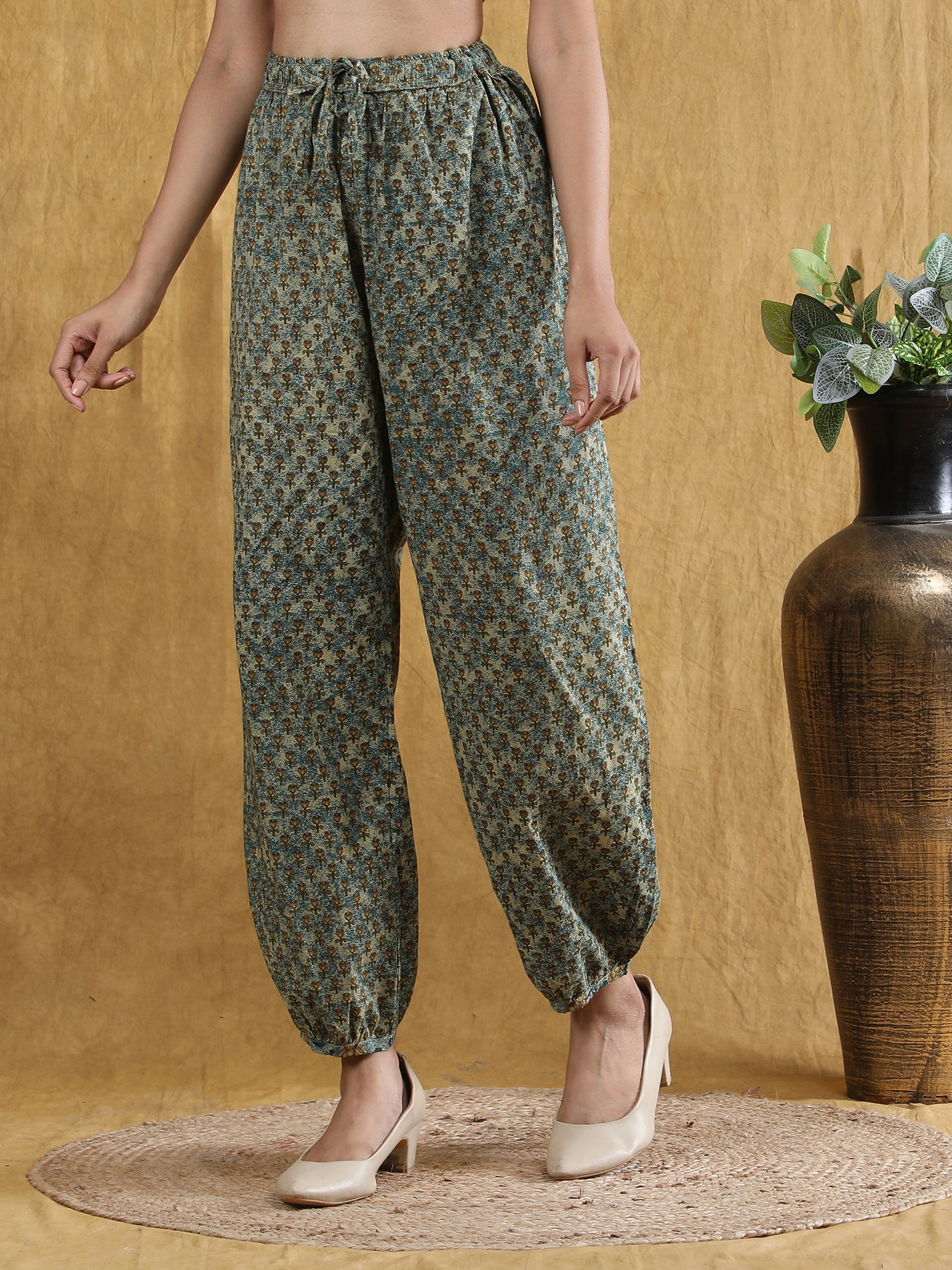 Pure cotton embroidered with printed Blue kurta set with chanderi embroidered dupatta set.
